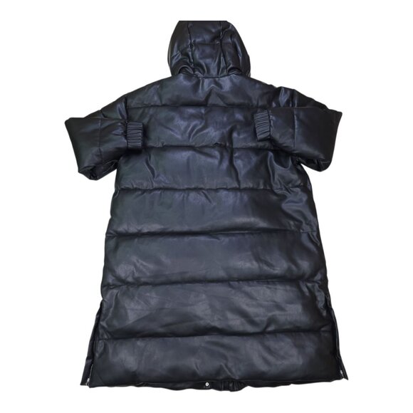 Abercrombie & Fitch Ultra Collection XXL Vegan Leather Coat Jacket 45" Long - Picture 7 of 16